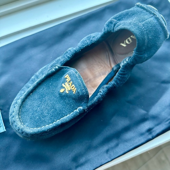 Prada Blue Suede Loafers - Picture 3 of 6